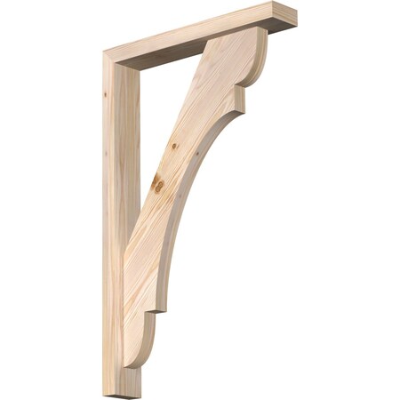 Ekena Millwork Olympic Block Smooth Bracket w/ Offset Brace, Douglas Fir, 3 1/2"W x 20"D x 32"H BKT0402X20X32OLY05SDF